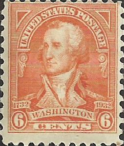 # 711 Mint Never Hinged Red Orange Washington Bicentennial
