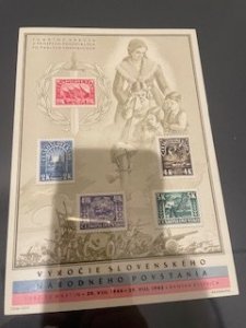 Czechoslovakia sc 289-293 imprint on cardboard