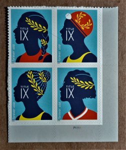 United States #5668-5671 (58c) Title IX MNH block of 4 plate #P1111 (2022)