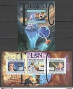 2012 Guinea Ships Centenary Catastrophe Titanic Di Caprio 1+1 ** Bc104