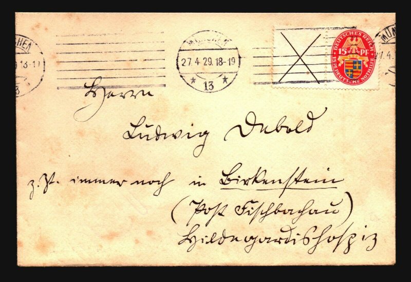 Germany SC# B25 Se-Tenant Pair On 1928 Cover - Z17112