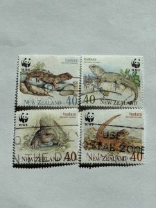 New Zealand – 1991 – Set of 4 “Reptile” Stamps – SC#1023-26 - Used