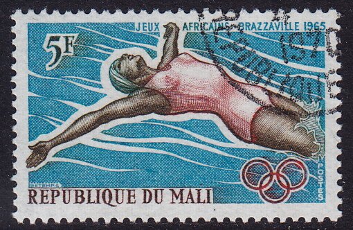 Mali - 1965 - Scott #81 - used - Sport Swimming