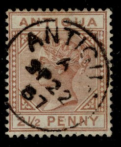 ANTIGUA QV SG22, 2½d red brown, FINE USED. Cat £55.
