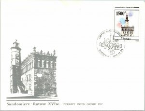 Poland 1990 FDC - Sandomierz 16th Century Town Hall - F12587