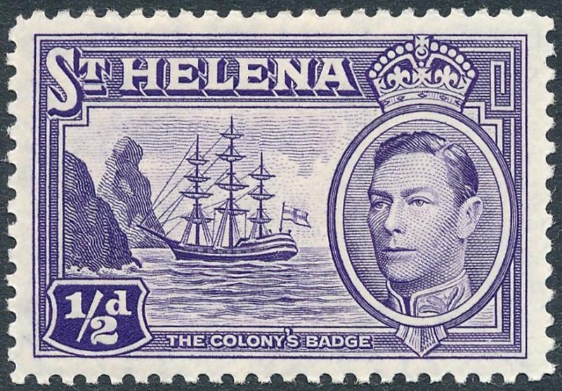 St. Helena 1938 ½d Violet SG131 MLH