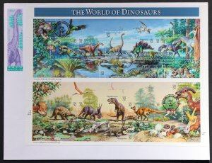 U.S. Used #3136 32c World of Dinosaurs Sheet of 15. ArtMaster First Day Cover