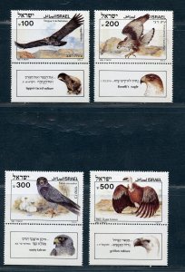 HK ISRAEL 1984 SCOTT# 896 TO 899 BIRDS OF PREY MNH WITH TAB AS SHOWN