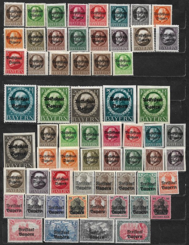 COLLECTION LOT OF 62 GERMAN STATE BAVARIA MH/UNUSED 1919 3 COMPLETE SET CLEARANC