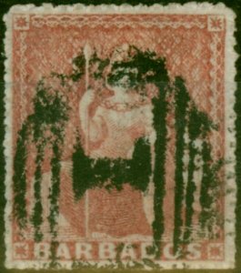 Barbados 1868 (4d) Lake-Rose SG27 Fine Used (2) 