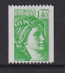 France  #1758  MNH  1981   Sabine  1.40fr green  coil stamp