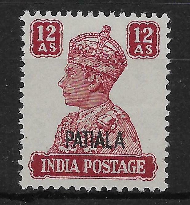 INDIA-PATIALA SG115 1945 12a LAKE MNH