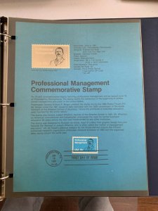 USPS Souvenir Page Scott 1920, 1981 professional management stamps