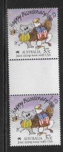 Australia 1052 1988 USA - Australia Gutter Pair MNH