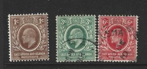 EAST AFRICA & UGANDA Mint & Used Lot of 3  Edward VII Stamps 2018 CV $4.05