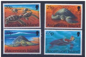 ASCENSION ISLAND 4 SETS MARINE LIFE TURTLES REPTILES X1