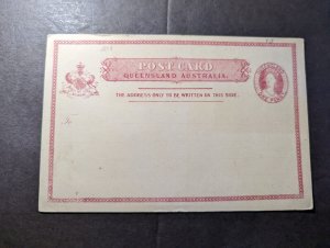 Mint Queensland Australia Postcard Postal Stationery One Penny Denomination