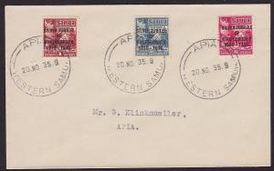 SAMOA 1935 Jubilee set used on cover - Apia cds.............................1310