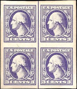 535 Mint,OG,NH... Vertical Line Block of 4... SCV $75.00... XF Centering