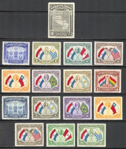 Paraguay Scott 355-61,C113-121 Unused LHOG - 1939 Peace Conference - SCV $59.20