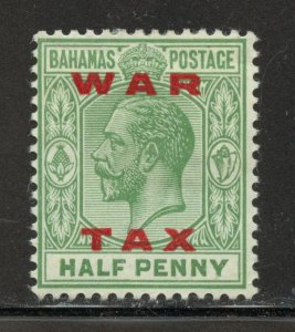 Bahamas Scott MR12 Unused HROG - 1919 ½p War Tax Overprint - SCV $1.90