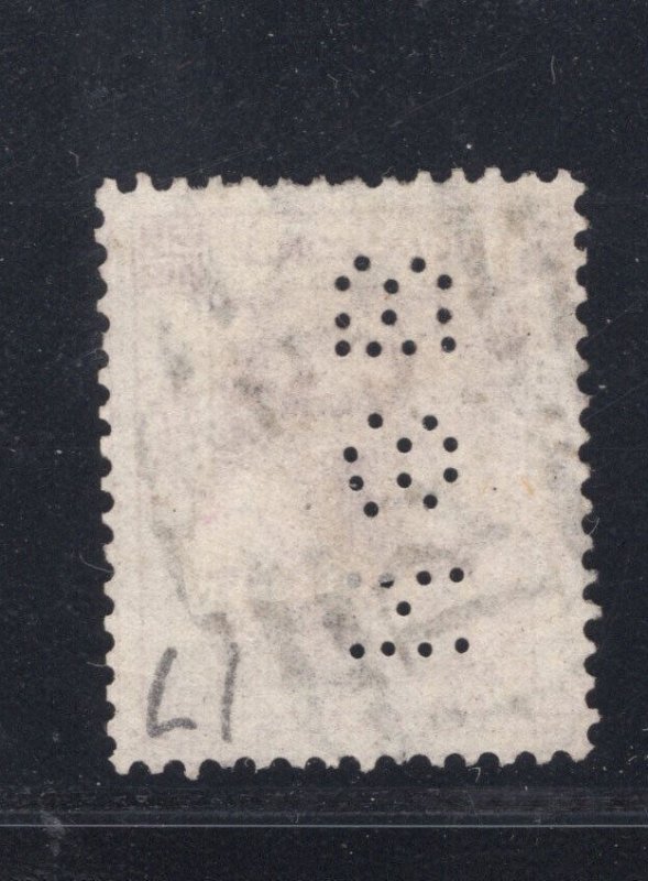 MOMEN: HONG KONG SG #13w INVERTED CROWN CC WMK PERFIN USED £1,100 LOT #65785