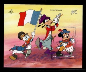 Lesotho 1989 - Disney Marching Band - Souvenir Stamp Sheet Scott #719 - MNH