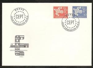 Switzerland 410-11 1961 Europa UA FDC