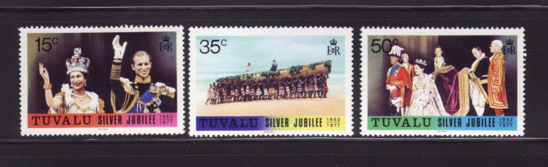 Tuvalu 43-45 Set MNH Queen Elizabeth II Silver Jubilee (A)