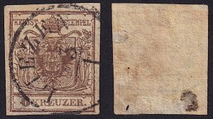 Austria - 1850 - Scott #4 - used - Type III - LIEZEN pmk - watermarked