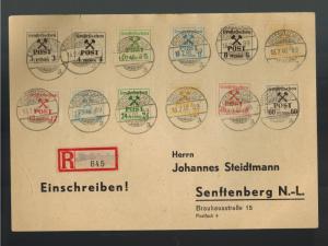 1946 Grossraschen East Germany Sachsen cover to Seftenberg Local Issues Set