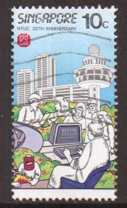 Singapore   #484b   used   1986  progress 10c communications