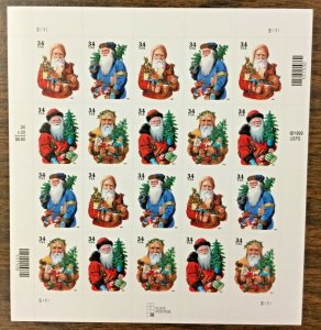 3537-3540  Christmas Four Santa Claus MNH  34 c Sheet of 20 FV $6.80  2001