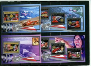 RACING CARS/FORMULA I 4 SHEETS OF 3 & 6 STAMPS & 9 S/S MNH 