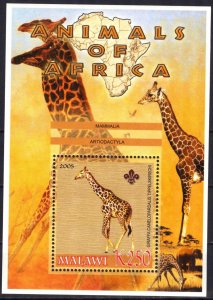 Malawi 2005 Fauna Scouting Scouts Giraffes S/S MNH