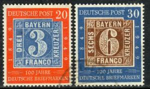 GERMANY WEST 1949 STAMP ANNIVERSARY Set Sc 667-668 VFU