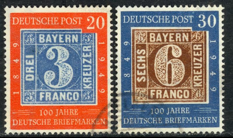 GERMANY WEST 1949 STAMP ANNIVERSARY Set Sc 667-668 VFU