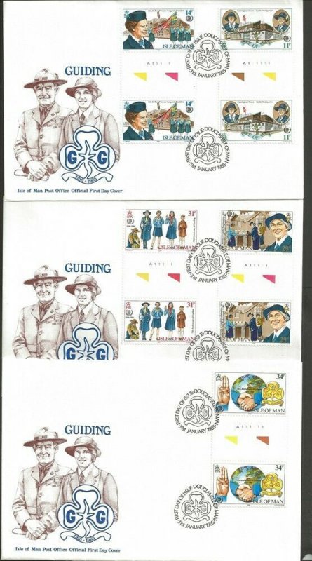 1985 Scouts Isle of Man Girl Guides 75th anniversary FD gutter pair