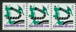 US Stamp #3229 MNH Modern Bicycle Non-Den. Coil Strip of 3