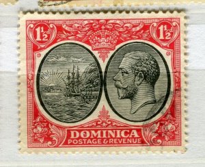 DOMINICA; 1930s early GV pictorial issue fine used 1.5d. value