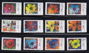 France 2020 Sc#7583-7594 Colors of the Cosmos Flower (2020) Used Set