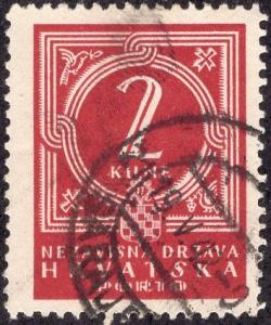 Croatia J8 - Used - 2k Numeral / Postage Due (1941) (cv $0.85)