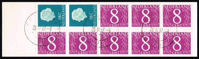 Netherlands #346d Definitive Bklt Pane of 10; CTO (5Stars)