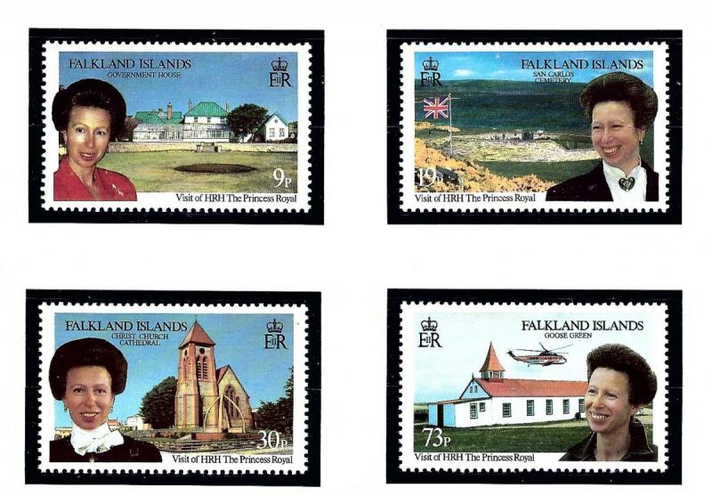 Falkland Is 649-52 MNH 1996 Visit by Princess Anne