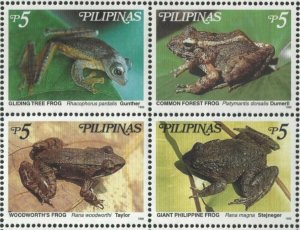 Philippines #2612 FROGS Block of 4 (Never Hinged) cv$3.00