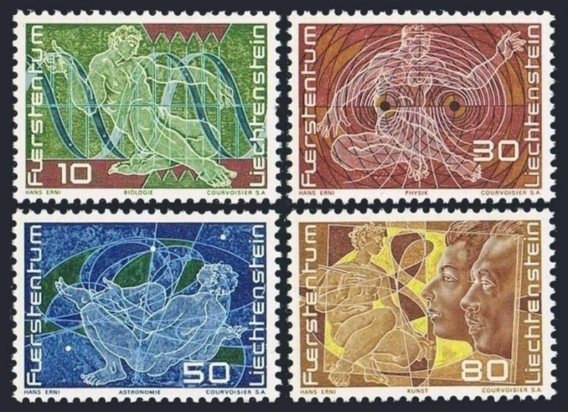 Liechtenstein 454-457, MNH. Mi 508-511. Biology, Physics, Astronomy, Art. 1969.