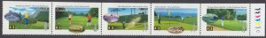 Canada - #1557a Golf in Canada Strip of Five From Booklet - MNH