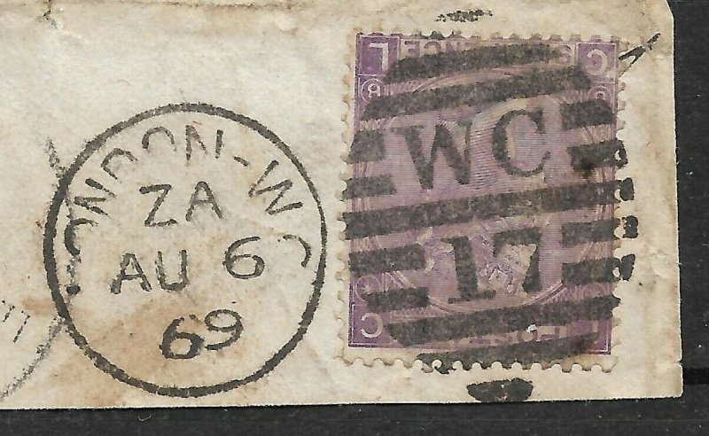 Doyle's_Stamps: 1869 British Scott #33 and #51a On-Piece, CV $175    L24