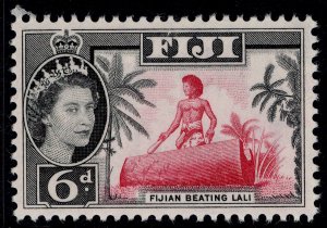 FIJI QEII SG314, 6d carmine & black, NH MINT.