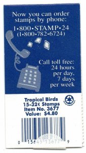 US #BK272 Mint, Sealed Booklet of 15 Crested Honeykeeper⭐⭐⭐